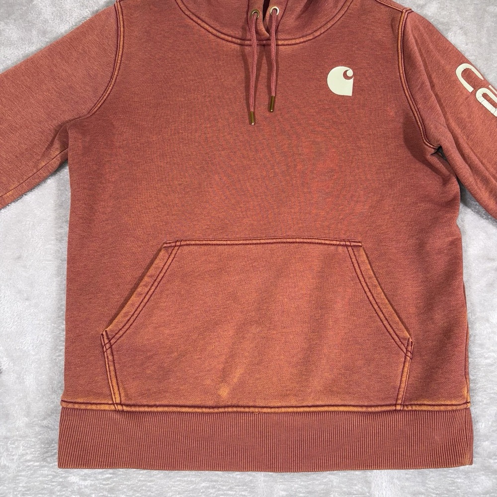 Carhartt Hoodie Women's Small Orange Outdoors Western Workwear Cowgirl Casual - Picture 2 of 11